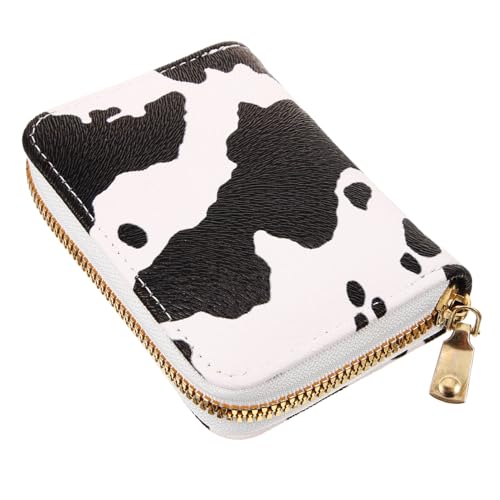 Ipetboom Kreditkartenetui Damen Portemonnaie Mit Reißverschluss Modisches Kartenetui Im Kuhmuster Für Unterwegs Vielseitig Einsetzbar Und Praktisch von Ipetboom