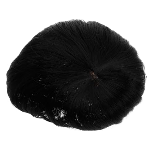Ipetboom Synthetische Herrenperücke Kurze Schwarze Kostümperücke Für Haarausfall Herren-toupet Haarteil Glatte Echthaarperücke von Ipetboom