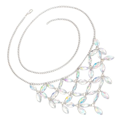 Ipetboom Taillenkette mit Farbigen Schmucksteinen und Quasten Anhänger Verstellbare Damen Body Chain für Strandparty Abendkleid und Vielseitige Outfits Modisches Körperschmuck Accessoire von Ipetboom