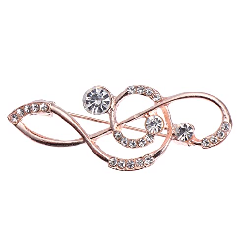 Ipetboom Taillenschnalle Metallclip Verstellbar für Hosen Röcke Jeans Modisch Dekorative Brosche Vielseitig Einsetzbar als Hüftclip und Schmuckaccessoire Rosa Gold Noten Design von Ipetboom