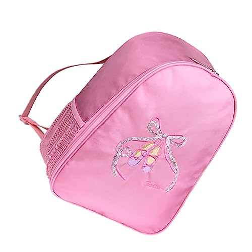 Ipetboom Tanztasche Balletttanz Bestickter Rucksack Aus Nylon Polyester Mit Reißverschlussdesign Für Ballettschuhe Kleid Outfits Handtücher Accessoires Als Schultasche Alltagstasche Für Mäd von Ipetboom