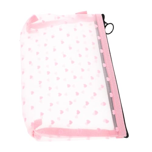 Ipetboom Taschen Organizer Reise Make Up Tasche Kulturbeutel Netz Kulturbeutel Netztasche Für Toilettenartikel Kleine Netz Make Up Tasche Netzbeutel Rosa Nylon Netz von Ipetboom