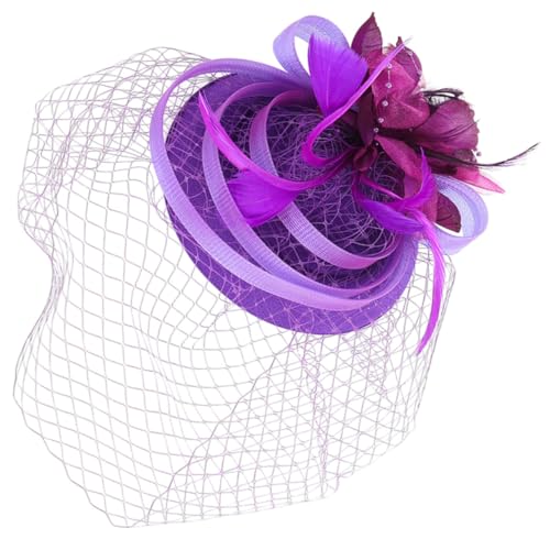 Ipetboom Tea-party-hut Feder-fascinator-clip Tea-party-hüte Für Damen Hüte Für Die Teeparty Haarspangen Für Damen Haarschmuck Violett Europäisch Und Amerikanisch Haarnadel Kunstfeder Braut von Ipetboom