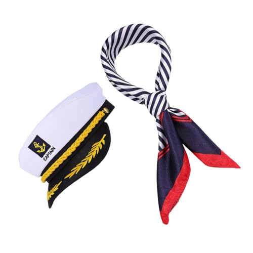 Ipetboom Teiliges Velours Sailor Hut und Schal Set für Damen und Herren Zeitloser Seemann Look Strapazierfähiges Weiches Material für Party Theater Freizeit von Ipetboom