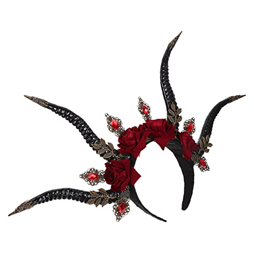 Ipetboom Teufelshorn Haarreif Gothic Kopfschmuck für Halloween Party Leicht und Komfortabel für Kostüm Events und Einzigartiges Design mit Feiner Verarbeitung von Ipetboom