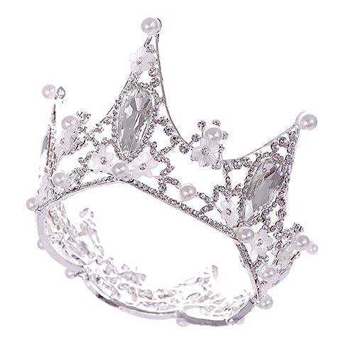 Ipetboom Tiara Haarschmuck mit Perlen und Funkelnden Strasssteinen Leichtes Langlebiges Diadem für Hochzeit und Festliche Anlässe Kompatibel mit Jedem Haartyp Stilvolles Design in Weiß von Ipetboom