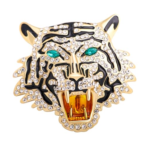 Ipetboom Tiger Brosche mit Strass Dekorative Anstecknadel für Kleidung und Accessoires Vielseitig als Halskettenanhänger Verwendbar für Damen und Herren Einzigartiges Tigerdesign von Ipetboom