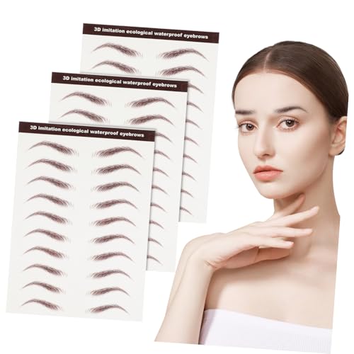 Ipetboom 3blätter Fake Augenbrauen Aufkleber Augenbrauenformungsaufkleber Simulation Augenbrauen Wasserfest Transfer Aufkleber Kit Zubehör Für von Ipetboom