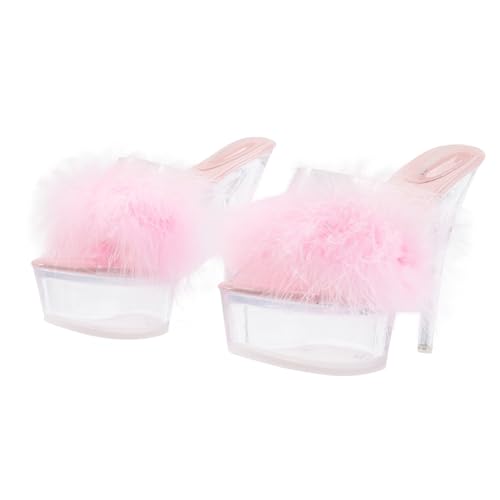 Ipetboom Transparente Damen High Heels Sandaletten mit Rutschfester Sohle Strapazierfähige Pumps für Festliche Anlässe Schlanker Absatz Figurformend Bequeme Chic Schuhe von Ipetboom