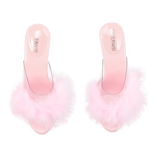 Ipetboom Transparente High Heels Sandalen mit Plateau Sohle Damen Rutschfeste PVC Plattform Schuhe für Party Hochzeit Alltag von Ipetboom