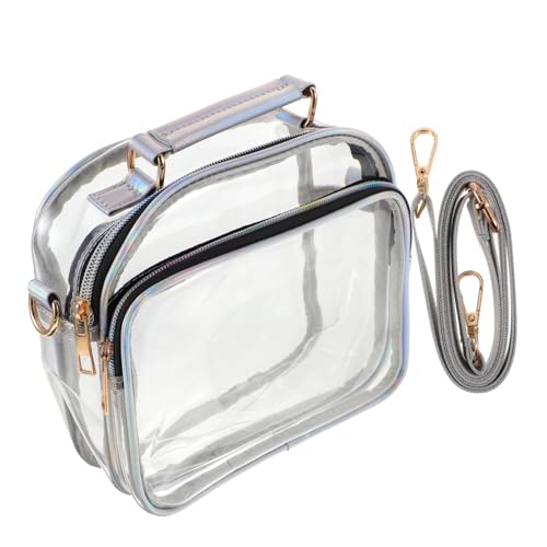 Ipetboom Transparente PVC Crossbody Schultertasche Damen Verstellbar Leicht Kompakt Vielseitig für Party Shopping Reisen Geeignet Praktische Umhängetasche Messenger Bag von Ipetboom