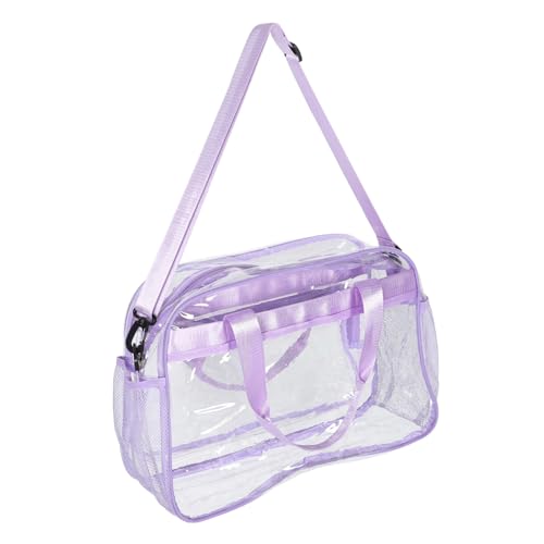 Ipetboom Transparente PVC Reisetasche Damen Großes Fassungsvermögen Robuste Gym Tote Bag Strapazierfähige Handtasche für Reisen Strand Arbeit Alltag von Ipetboom