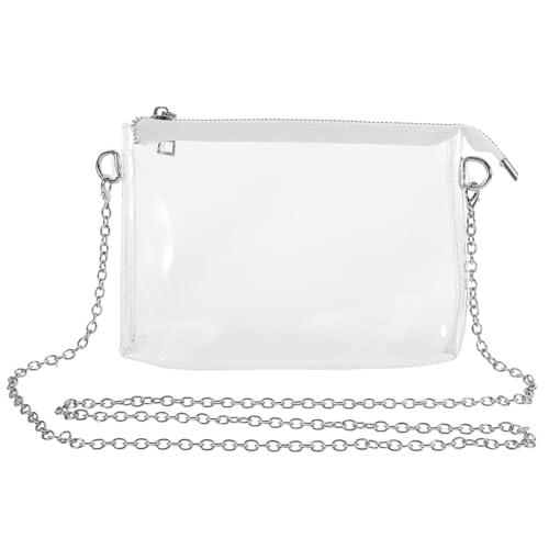 Ipetboom Transparente Tasche Für Damen Durchsichtig Und Stadionzugelassen Leicht Und Praktisch Mit Reißverschluss Für Aufbewahrung Und Schutz Für Konzerte Reisen Und Alltag von Ipetboom