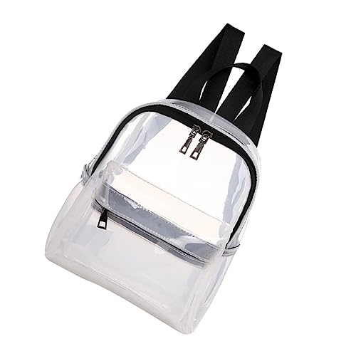 Ipetboom Transparenter PVC-Rucksack Und Durchscheinend Leichter Schulterbeutel Für Damen Und Mädchen Mit Reißverschluss-hauptfach Und Fronttasche Für Reisen Und Einkäufe Weiß von Ipetboom