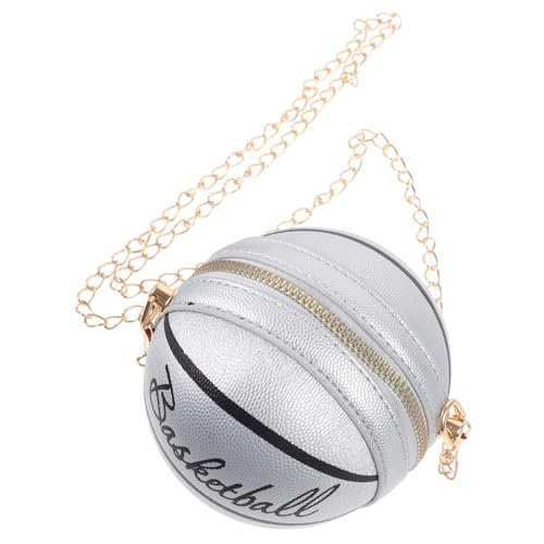 Ipetboom Trendige Damen Umhängetasche Basketball design Silber Kette Crossbody Tasche Kompakt Robust Vielseitig für Alltag Teenager Make up Bag von Ipetboom