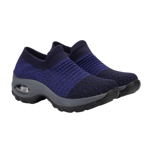 Ipetboom Turnschuhe Aus Fliegenstrick Mädchenschuhe Frau Schuhe Frauen Turnschuhe Barfuß Für Frauen Fitnessstudio Sport Schuhe Schnürschuhe Blau Netz von Ipetboom