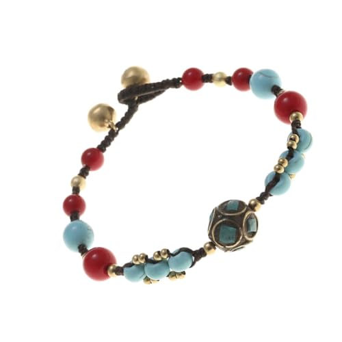 Ipetboom Turquoise Retro Armband für Frauen Geflochtene Handkette für Strandurlaub Partys Stilvolles mit Bunten Perlen Hochwertige Verarbeitung von Ipetboom