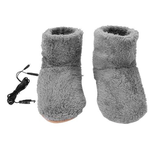 Ipetboom USB Beheizbare Hausschuhe Herren Kuschelige Warme Schuhe mit Plush-material Sicherer Fußwärmer für Büro Zuhause und Reisen Fördert Durchblutung und Hält Füße im Winter Warm von Ipetboom