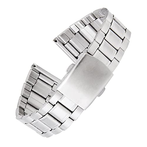 Ipetboom Uhrenarmband mit Faltschließe Silber Universelles Armband für Herren für Verschiedene Uhrenmodelle Installieren Angenehm von Ipetboom