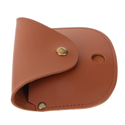 Ipetboom Uhrenetui aus Leder Beutel tragen Schlüssel tragbar Reisen Uhrenhalter für Herren Uhrenvitrine für Herren Uhr Ledertasche Beobachten Sie den Fall Metallknopf Brown von Ipetboom