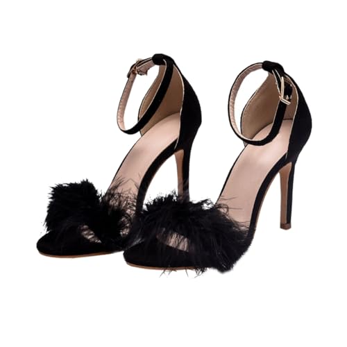 Ipetboom Ultra High Heels Sandaletten Damen Offene Zehen Wedge Heel Pumps Leichtes Tpr PU Material Strapazierfähig Komfortabel Für Party Alltag von Ipetboom