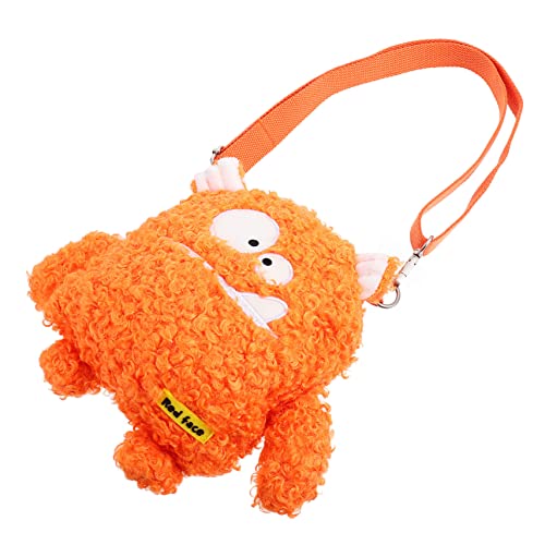 Ipetboom Umhängetasche aufbewahrungssack kindertasche strandbag reisetüten Handtasche Einkaufstasche Kindertragetaschen Einzelschultertasche für Kette Tasche Frottee Orange von Ipetboom