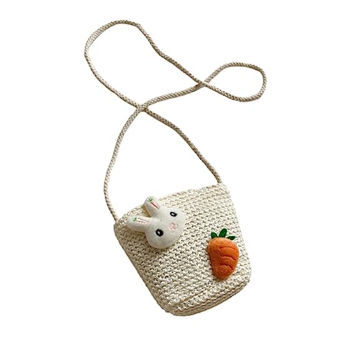 Ipetboom Umhängetasche aus Stroh Süße Strandtasche für Mädchen Leichte Tragbare Schultertasche für Strand Party Shopping Robust Geflochtenes Design Modisch und Langlebig von Ipetboom