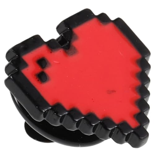 Ipetboom Valentinstag Brosche Rotes Herz Anstecknadel aus Zinklegierung Süßes Pixeliertes Design Vielseitiger Anstecker für Kleidung Taschen Hüte Besondere Anlässe Damen Accessoire von Ipetboom