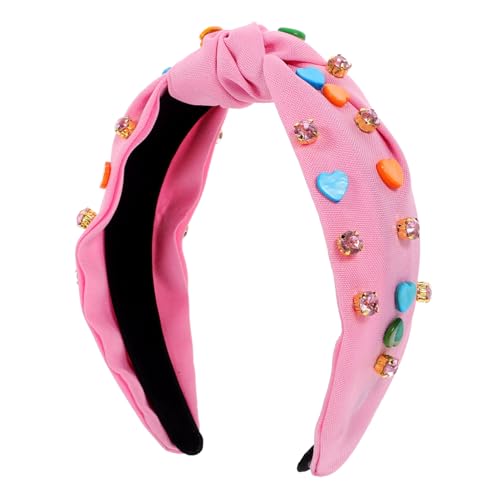 valentinstag stirnband Valentinstag geknotetes Stirnband Mode-Haarreifen cute hair accessories hair toppers for women deko Haarbänder Kristall Kopfbedeckung Fräulein Strasssteine von Ipetboom