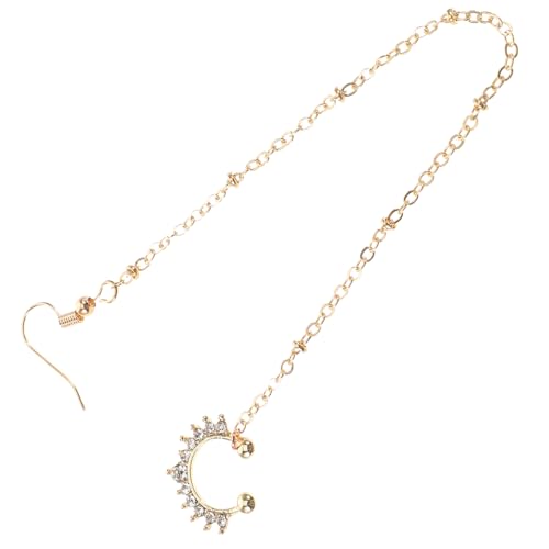 Ipetboom Vergoldeter Fake Septum Ring mit Kette Non Piercing Nasenring Ohrkette Schmuck für Frauen Leichter Metall Clip Nasenschmuck für Tanz Party Hochzeit Festival von Ipetboom