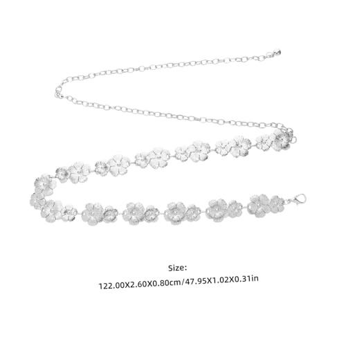 Ipetboom Verstellbare Damen Metall Blumen Taillenkette Süße Bauchkette Modisches Schmuckaccessoire für Kleider Röcke Jeans Verstellbarer Hüftgürtel Geschenkidee für Partys und Alltag von Ipetboom