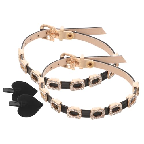 Ipetboom Verstellbare High Heels Schuhriemen mit Strass PU Absatzriemen für Lose Schuhe Dekorative Fersenschoner Riemchen für Damen Lockerung und Komfort von Ipetboom