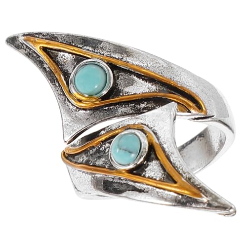Ipetboom Verstellbarer Offener Türkisring Damen Modischer Statement Ring mit Blauem Schmuckstein Eleganter Fingerring für Besondere Anlässe von Ipetboom