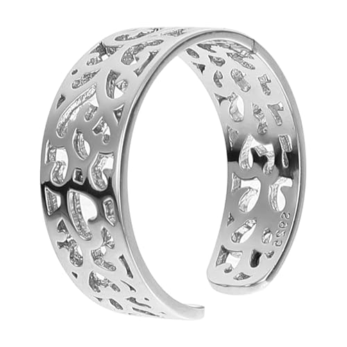 Ipetboom Verstellbarer Silber Zehenring Ethnischer Stil Hohlgearbeiteter Offener Fußring Kreativer Schmuck für Damen und Herren Verstellbarer Dekorativer Ring von Ipetboom