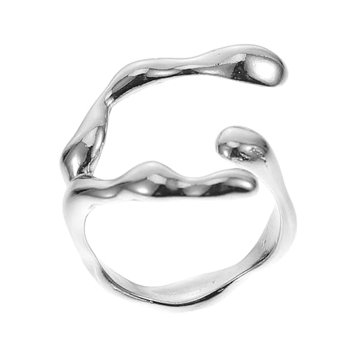 Ipetboom Verstellbarer Silberfarbener Offener Ring Damen Knöchelring Leichtes Design Silber Überzogen Individuell Anpassbar für Finger und Gelenke Modischer Schmuck von Ipetboom