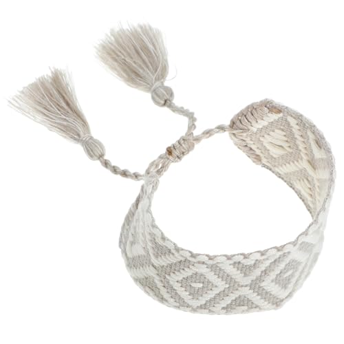 Ipetboom Gewebtes Armband Quastenarmband Damenarmband Armreif Rustikales Armband Geflochtener Armreif Handgelenkdekoration von Ipetboom