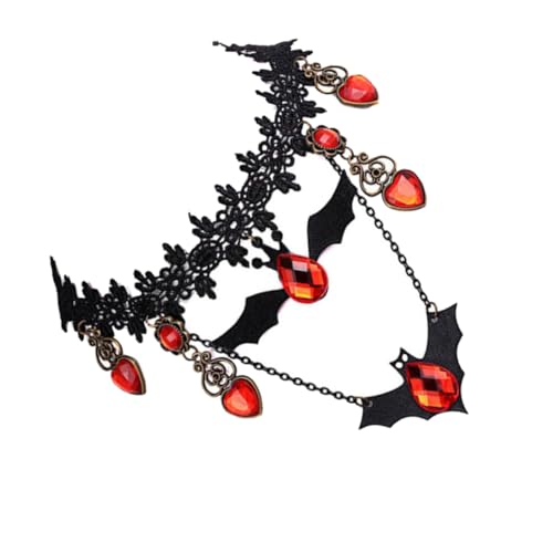 Ipetboom Vintage Batförmige Halskette mit Spitzenanhänger Kreativer Festival Schmuck Damen Kurz Kette Robust und Stilvoll für Party Shopping und Alltag von Ipetboom