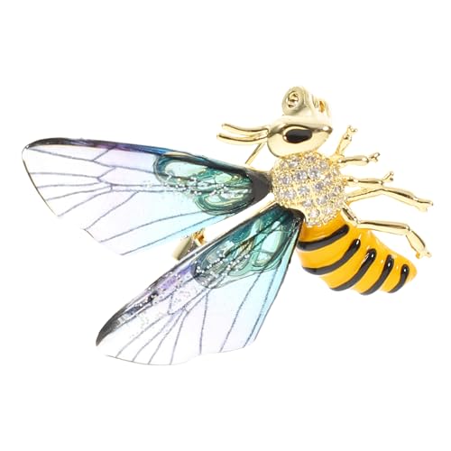 Ipetboom Vintage Bienen Brosche Pin Goldfarbig Flügel Schmuck Anstecknadel für Kleidung Taschen und Schals Modische Damen Accessoire für Alltag und Party von Ipetboom
