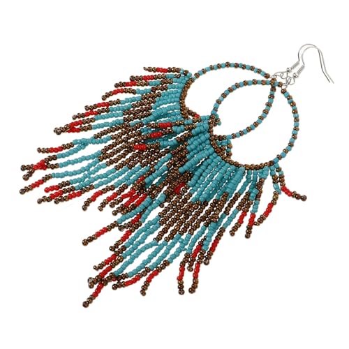 Ipetboom Vintage Boho Ohrringe Damen Quasten Ohranhänger Ethnisch Stilvoll Bunte Ohrschmuck für Party Alltag von Ipetboom