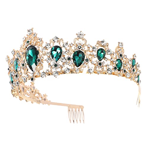 Ipetboom Braut-Tiara Vintage Brautkrone runde Festzugskronen Kopfschmuck aus Kristall haarschmuck Tiara Kronen-Stirnband Krone für Frauen Europäisch und amerikanisch Kopfbedeckung Zubehör von Ipetboom