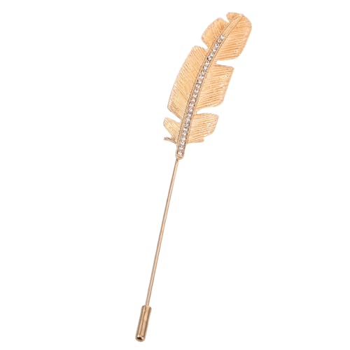 Ipetboom Vintage Brosche Blattmotiv Anstecknadel Goldfarbene Jackenbrosche für Herren Mantel Cardigan Accessoire Stilvolle Einzigartige Kleidung Dekoration für Anzüge Partys Alltag von Ipetboom