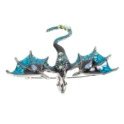 Ipetboom Vintage Chinesische Drachenbrosche Pin Leichte Dekorative Anstecknadel für Kleidung Passend für Jacken Pullover Schals Langlebige Modeaccessoire in Himmelblau von Ipetboom