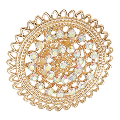 Ipetboom Vintage Damen Ring Hohl Design mit Funkelnden Akzenten Retro Ethno Schmuck Extravaganter Statement Ring in Gold Modisches Accessoire für Partys und Besondere Anlässe von Ipetboom