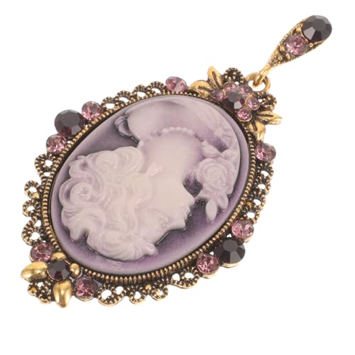 Ipetboom Vintage Damenbrosche mit Erhabener Lady Porträt Strassverzierung Modische Anstecknadel für Frauen Eleganter Schmuck für Party Businessball und Alltagsmode Perfektes von Ipetboom