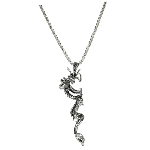 Ipetboom Vintage Herren Halskette mit Drachen Anhänger Punk Gothic Kette für Einzigartiger für Geburtstage Partys und Besondere Anlässe von Ipetboom