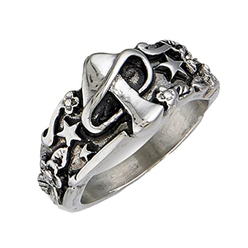 Ipetboom Vintage Herren Ring Pilz Stern Design Alloy Modeschmuck für Festival Party Alltagslook Stilvoller Vielseitiger Retro Fingerring für Markante von Ipetboom