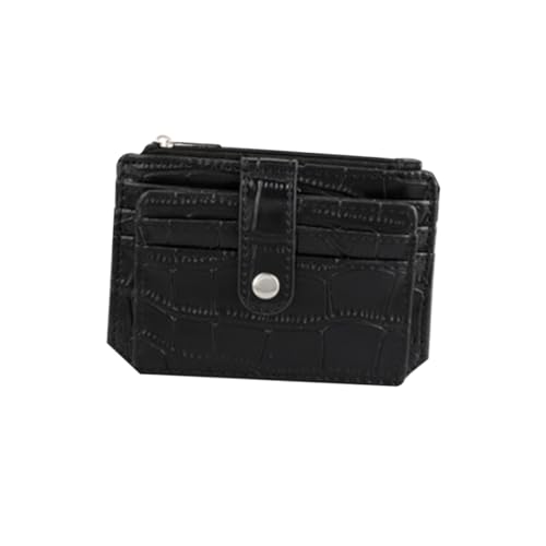 Ipetboom Vintage Krokodilprägung Kurz Geldbörse mit Schnappverschluss Multifunktionale Münzbörse für Damen und Herren Kompakte Tragbare Tasche in Schwarz Praktisch für Alltag Shopping von Ipetboom