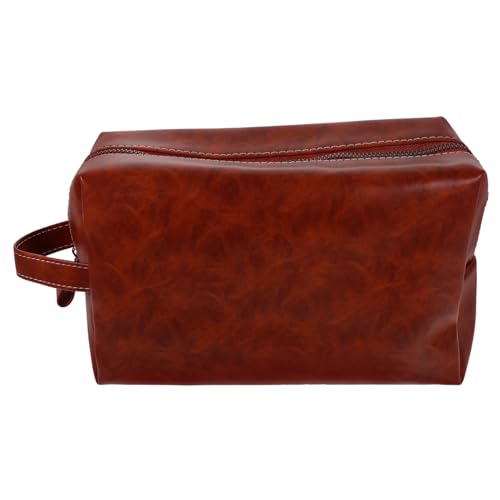 Ipetboom Vintage Kulturbeutel Herren-kulturbeutel Kulturtasche Zur Aufbewahrung Reise-Make-up-zugkoffer Make-up-geldbörse Kleine Lagerung Mann Pu-Leder Aufbewahrungstasche von Ipetboom