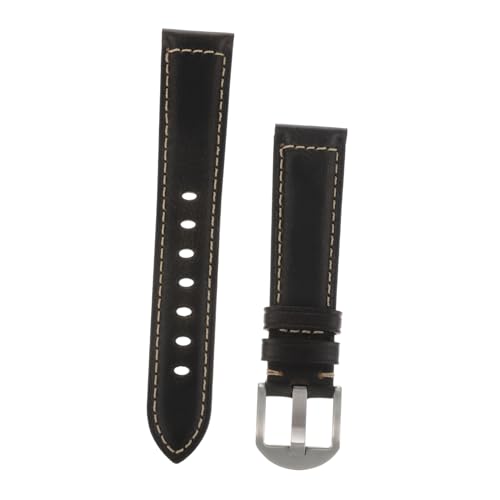 Ipetboom Vintage Lederarmband Glattem Ölgewachstem Rindsleder mit Schwarzer Stahlschließe Robustes Bequemes Schnellverschluss Uhrenarmband für Herren und Damen für Arbeit und Sport von Ipetboom