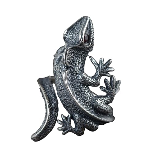 Ipetboom Vintage Lizard Ring für Damen Herren Einzigartiger Gothic Tier Ring Verstellbares für Partys Hochzeiten Perfektes für Freunde Familie von Ipetboom